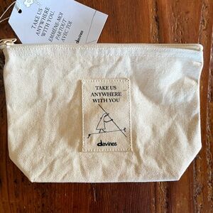 NWT Davines Cotton Canvas Cosmetic Pouch Bag